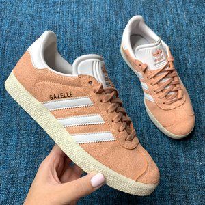 Adidas Gazelle Lace Up Sneakers Shoes Coral Pink